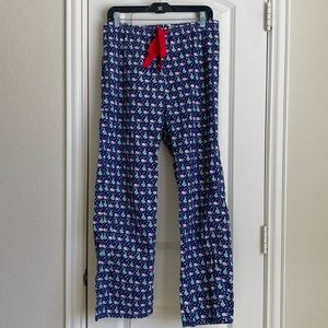 Vineyard Vines pajama pants Winter Christmas Whale with Santa hat Size Small